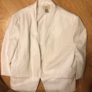 Ann Taylor Loft white linen Blazer